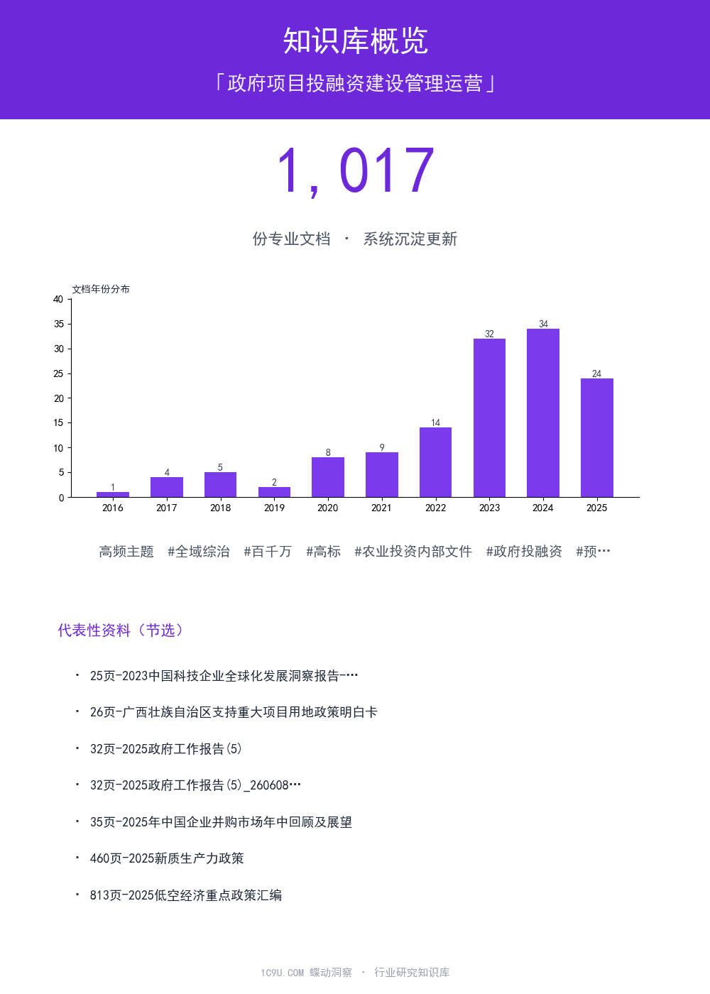 政府项目投融资建设管理运营知识库概览