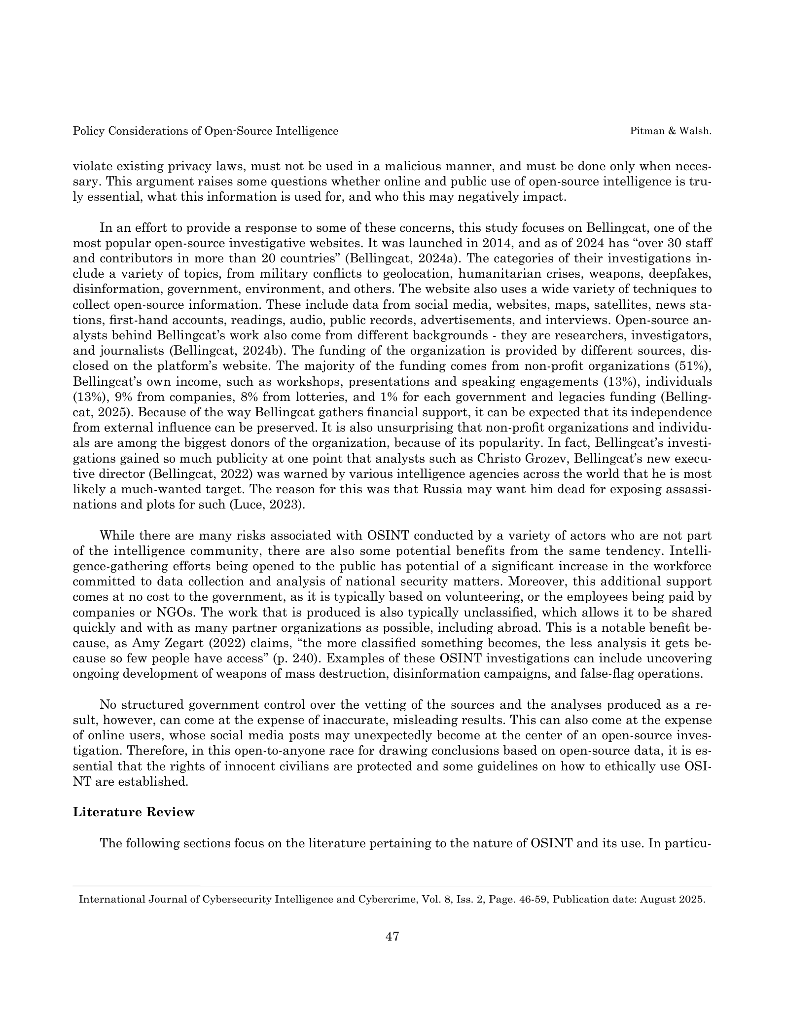 Bellingcat Policy Considerations