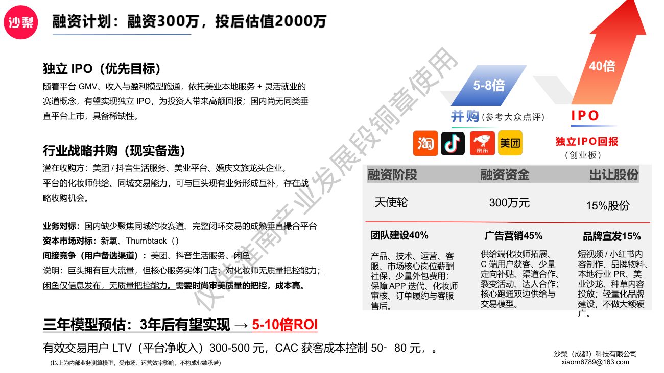 沙梨约妆(2026年·25页商业计划书) 商业计划书截图2